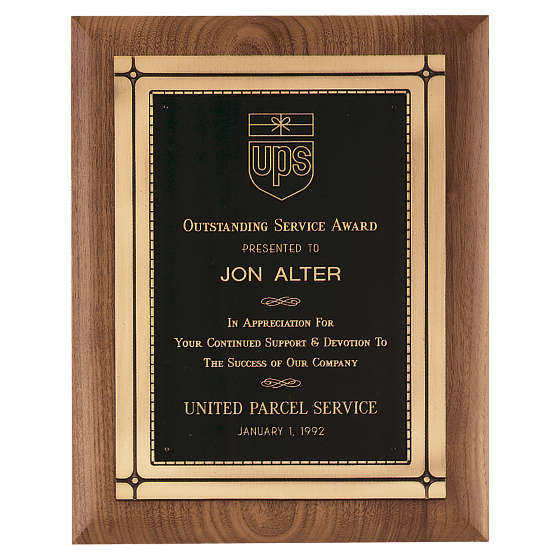 11" x 14" American Walnut Plaque with Antique Bronze Casting & High Quality Phoenix Frame Casting