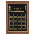 Walnut 48 Plate Perpetual Plaque with Black Brass 18