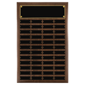 Walnut 48 Plate Perpetual Plaque with Black Brass 16