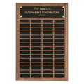 Walnut 60 Plate Perpetual Plaque with Black Brass 16
