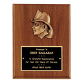 Walnut Plaque with Firefighter Relief and Black Brass 7