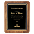 Walnut Plaque with Black/Gold Florentine Border Textured Black 9