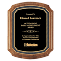 Walnut Plaque with Black/Gold Florentine Border Textured Black 10 1/2