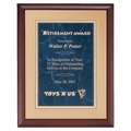 Cherry Finish Plaque with a Sapphire Gold Border Florentine LaserFX Plate on an Gold 11