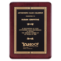 Rosewood Piano Finish Plaque with Gold Border Black Laserable Brass 2 9
