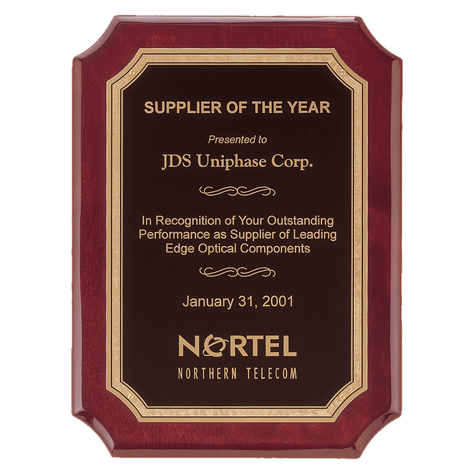 Rosewood Piano Finish Plaque with Gold Border Black 2 9" x 12" Airflyte LaserFX Plate