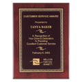 Rosewood Piano Finish Plaque with Gold Florentine Border Laserable Black Brass 9