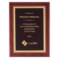 Rosewood Piano Finish Plaque with Gold Border FLorentine Border Black 7