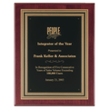 Rosewood Piano Finish Plaque, Black/Gold Embossed Back Plate & Black Brass 11