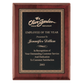 Rosewood Piano Finish Plaque with Gold Border Laserable Black Brass 7