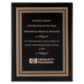 Black Piano Finish Plaque w/Black/Gold Embossed Back Plate & Black Brass 11