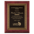 Rosewood Piano Finish Plaque w/Antique Bronze Cast Frame and Black Brass 11