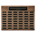 Walnut 48 Plate Perpetual Plaque with Black Brass 20