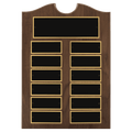 Walnut 12 Plate Perpetual Plaque with Black Brass 2 11