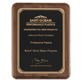 Walnut Piano Finish Plaque with Gold 7