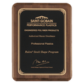 Walnut Piano Finish Plaque with Gold 9