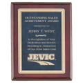 Rosewood Piano Finish Plaque with Sapphire Marble/Gold 8