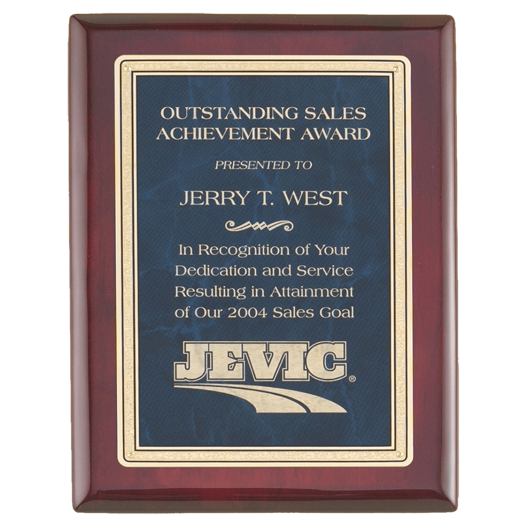 Rosewood Piano Finish Plaque with a Sapphire Marble/Gold 10 1/2" x 13" Florentine Design LaserFX Plate