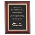 Rosewood Piano Finish Plaque with Gold Border Black 7