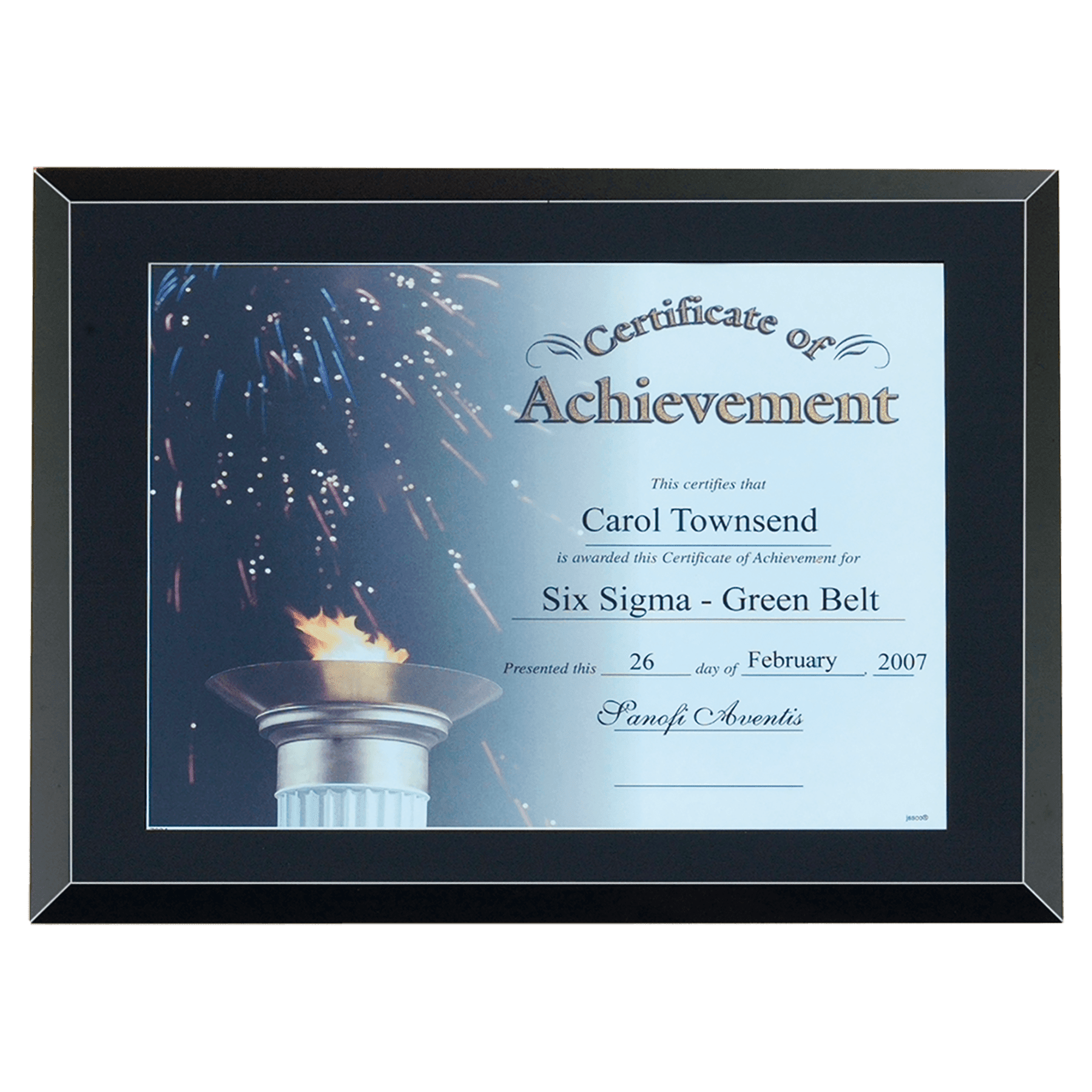 11" x 14"-holds 8 1/2" x 11" Black Glass Certificate Plaque with Easy Open and Close Backing