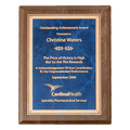 Walnut Piano Finish Plaque with Gold 8