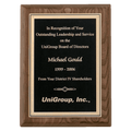 Walnut Piano Finish Plaque with Textured Black/Gold 9