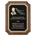 Walnut Piano Finish Plaque with Gold Florentine Border Textured Black 8