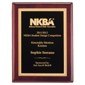 Rosewood Piano Finish Plaque with Textured Black/Gold 8