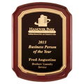 Rosewood Piano Finish Plaque with Textured Black/Gold 8