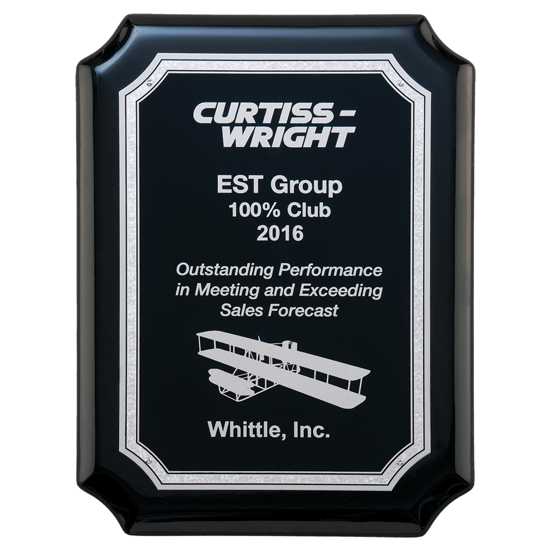 7" x 9" Black High Gloss Plaque with Black Silver Florentine Border Laserable Aluminum Plate