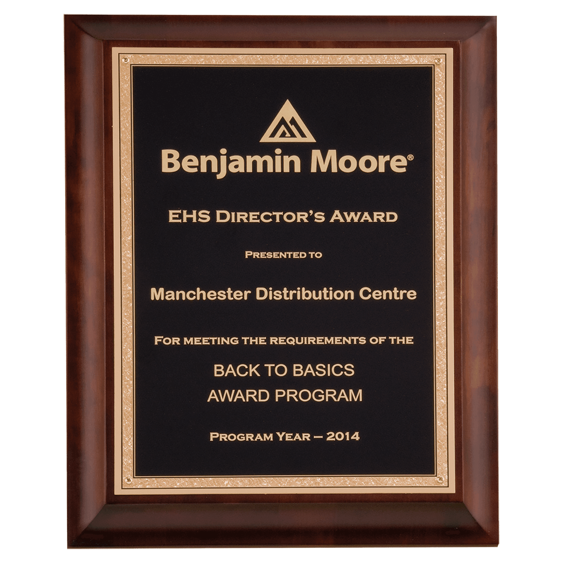 Cherry Finish Plaque with Black Gold 2 7" x 9" Hand Rubbed Florentine Border LaserFX Plate