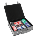 Gray/Black Laserable Leatherette 100 Chip Poker Set