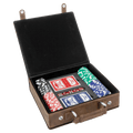 Rustic/Gold Laserable Leatherette 100 Chip Poker Set