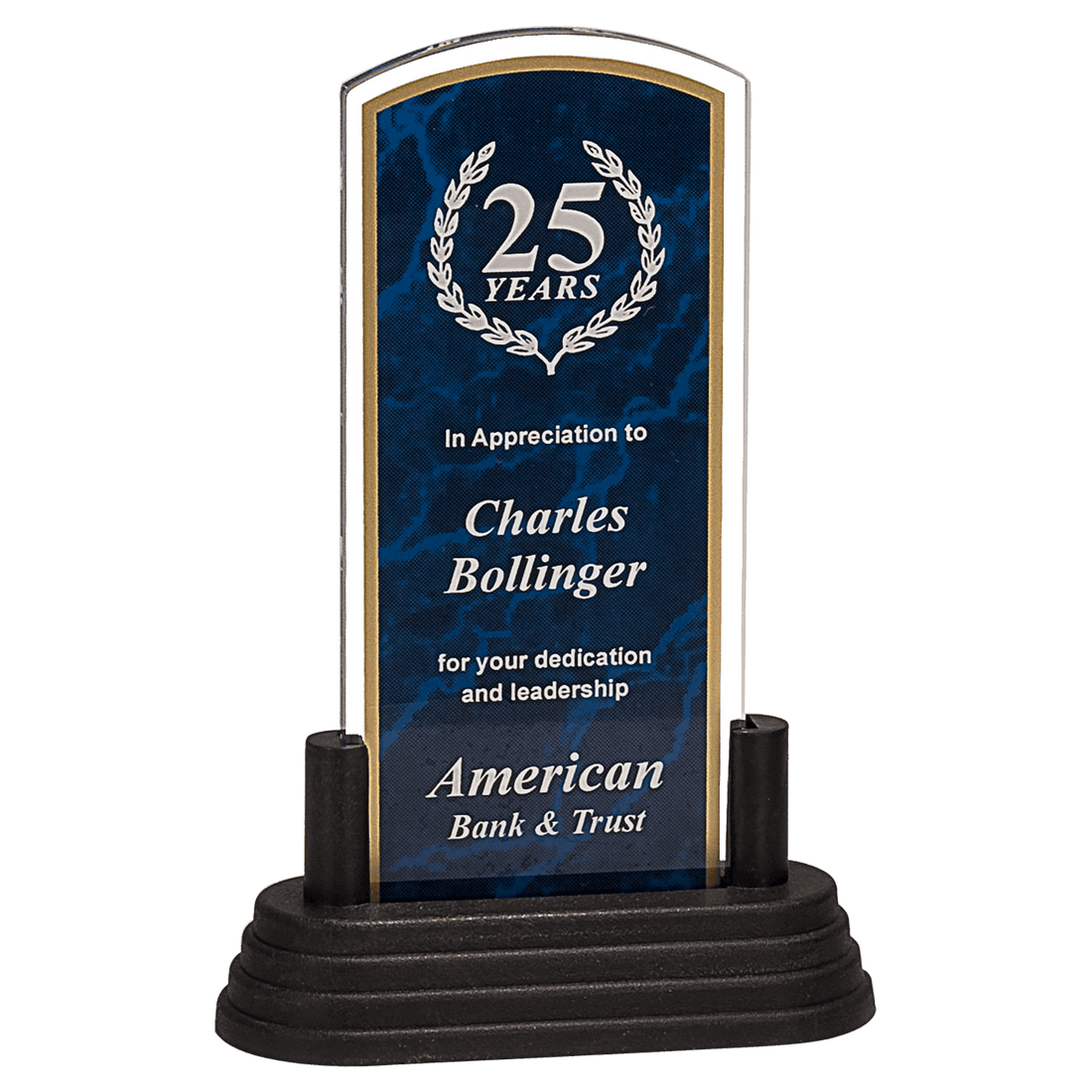 Blue Large Marble Arch Acrylic with Base