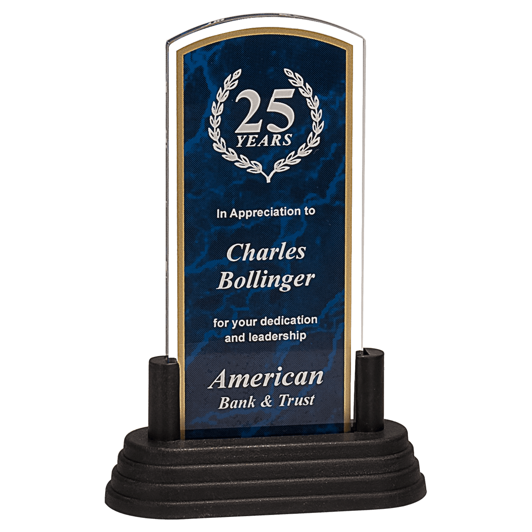 Blue Large Marble Arch Acrylic with Base