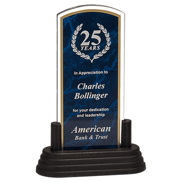 Blue Large Marble Arch Acrylic with Base