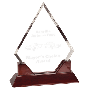 8 1/2" Diamond Prestige Acrylic with Rosewood Piano Finish Base