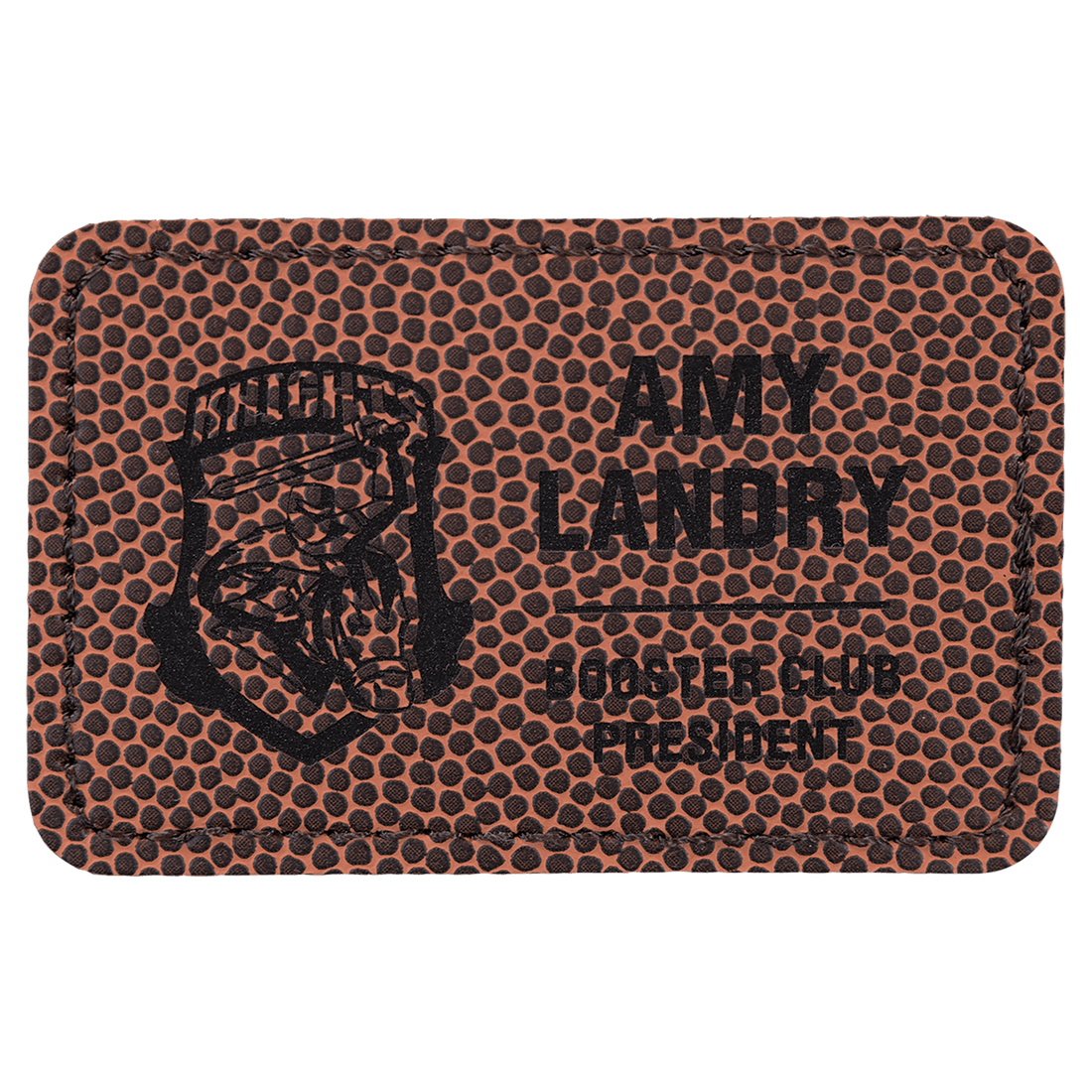 3" x 2" Rectangle Football Laserable Leatherette Patch with Adhesive