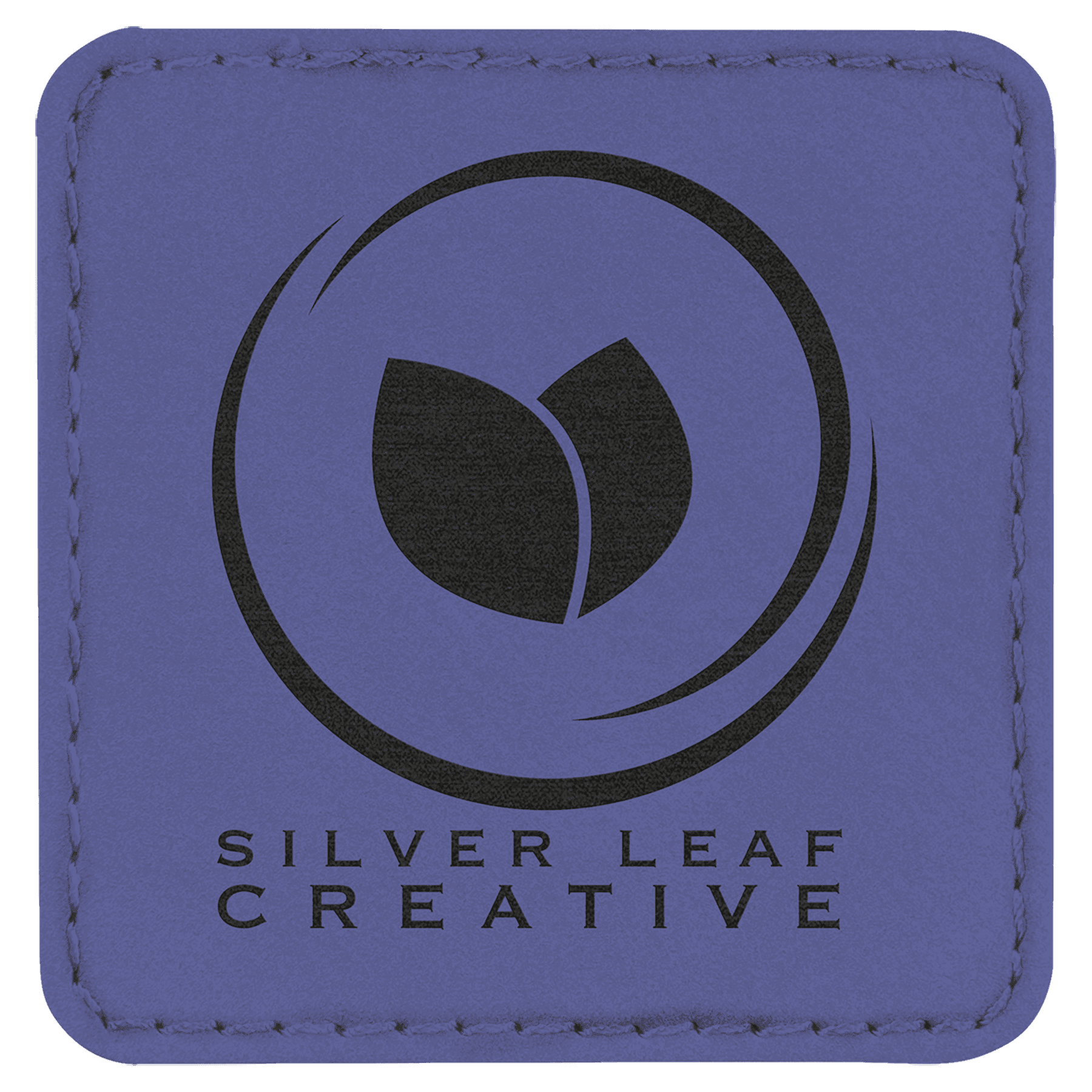 Purple 2 1/2" x 2 1/2" Square Laserable Leatherette Patch with Adhesive