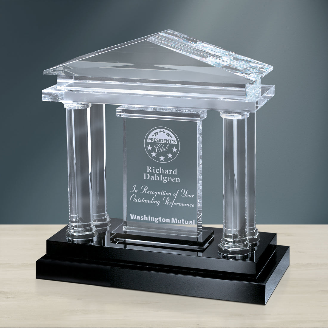Parthenon Award 8"; sample personalization shown