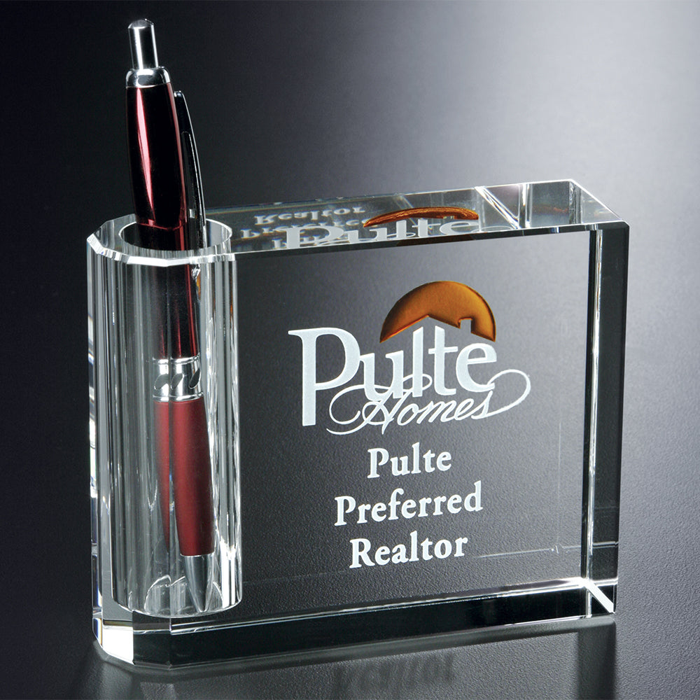 Pen Holder/Bud Vase 4-1/4"; sample personalization shown