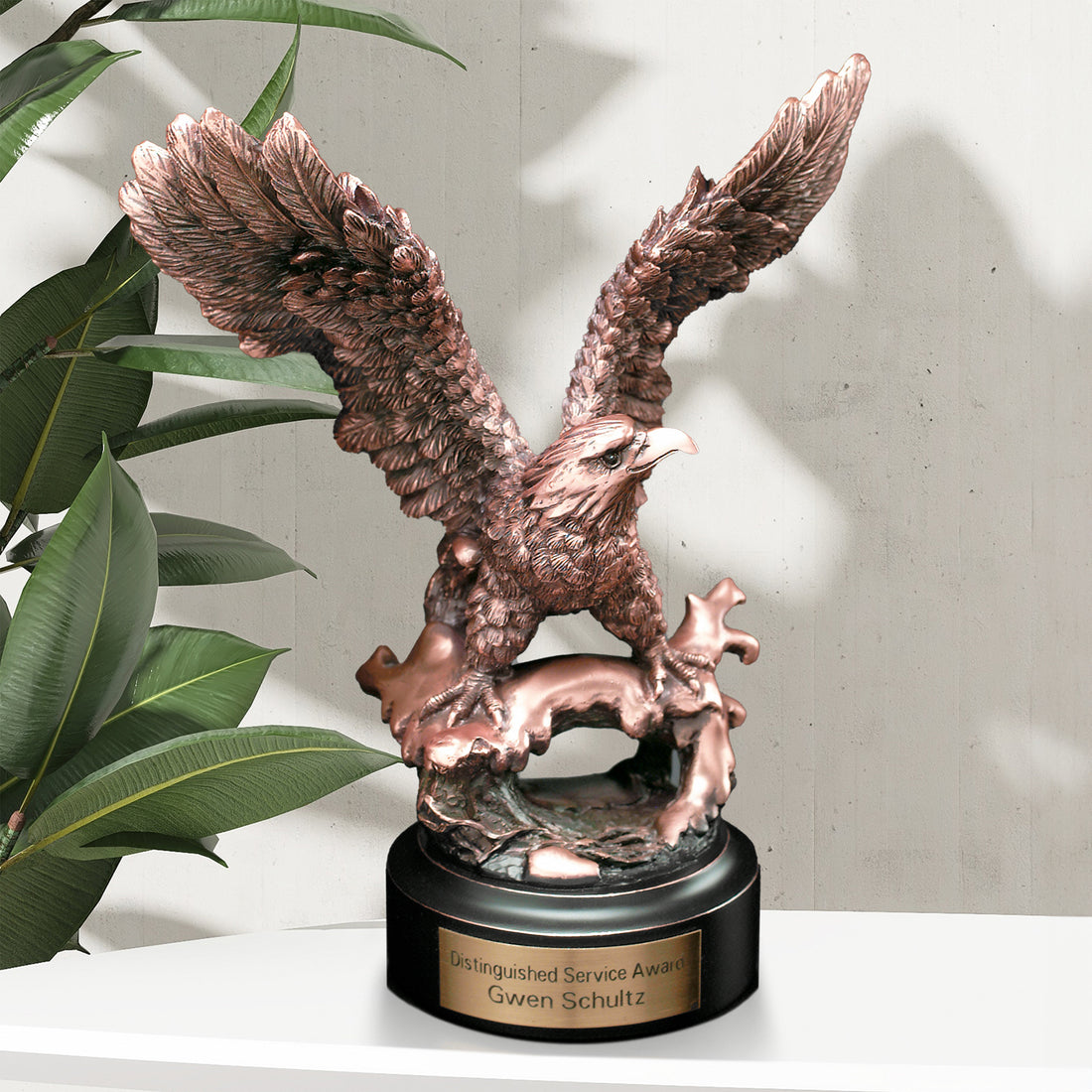 Perched Eagle 7-1/2"; sample personalization shown