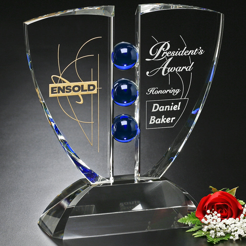 Pinion Indigo Award 12"; sample personalization shown