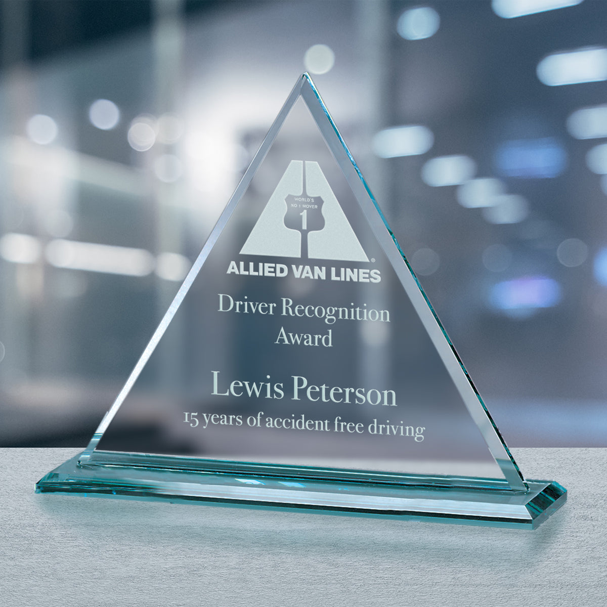 Princeton Triangle 9-1/4"; sample personalization shown