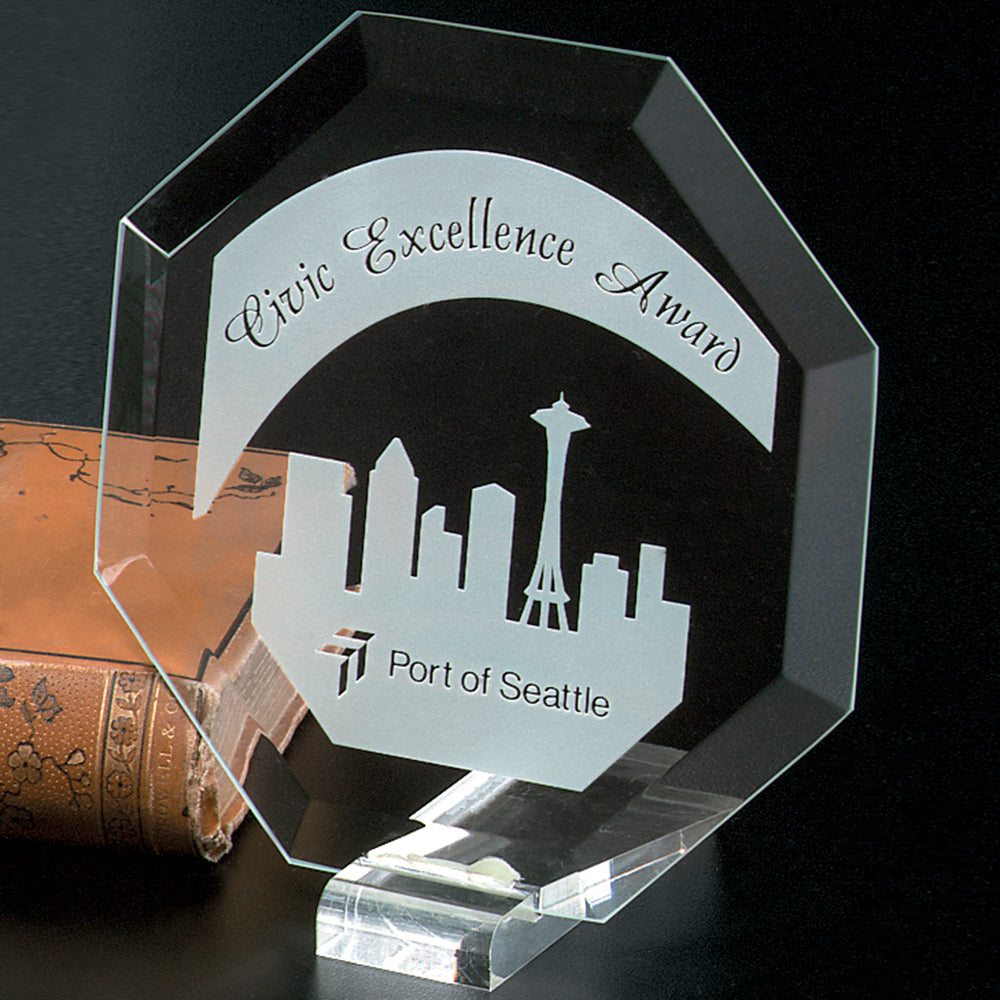 Prisma Octagon 6" Dia.; sample personalization shown