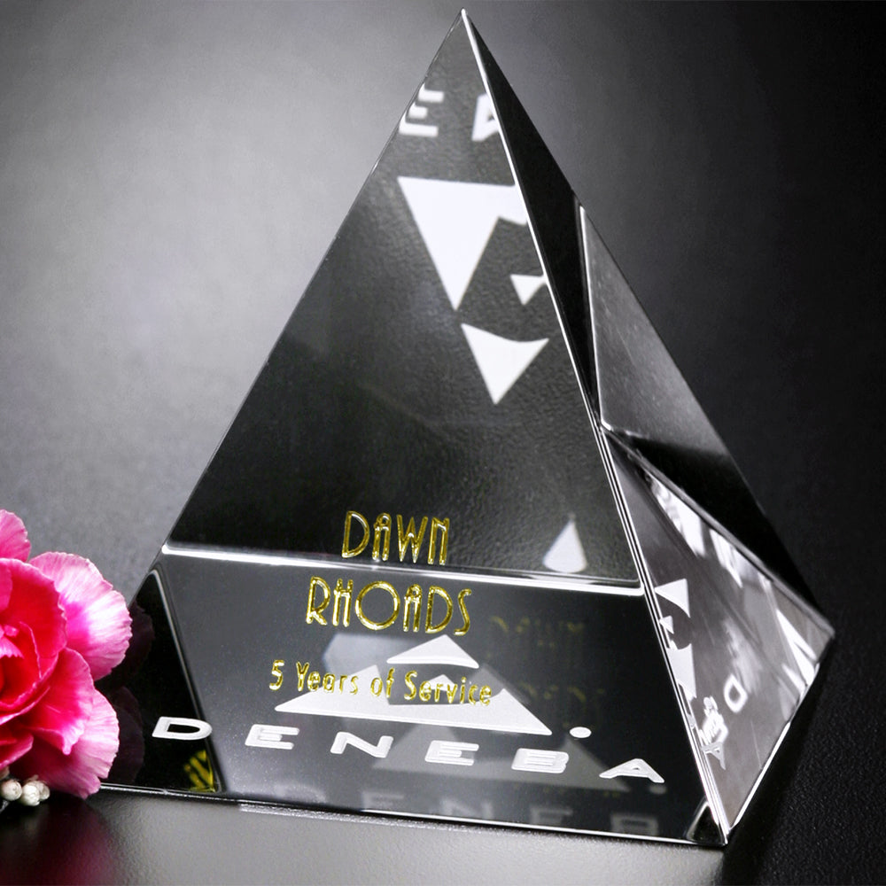 Pyramid Award 3-3/4"; sample personalization shown