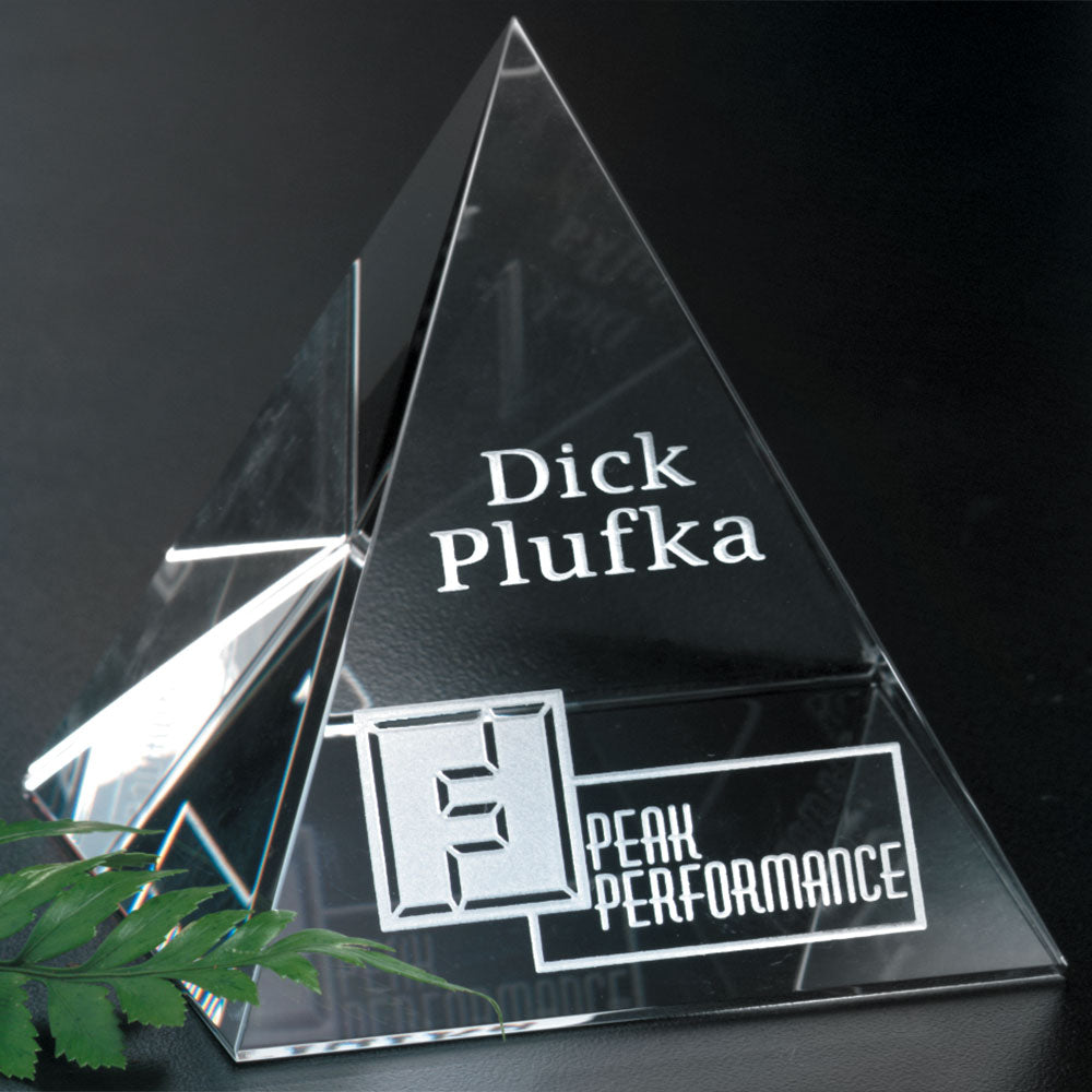 Pyramid Award 3-1/4"; sample personalization shown