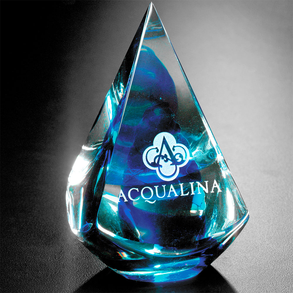 Blue Quatro Pyramid 4"; sample personalization shown