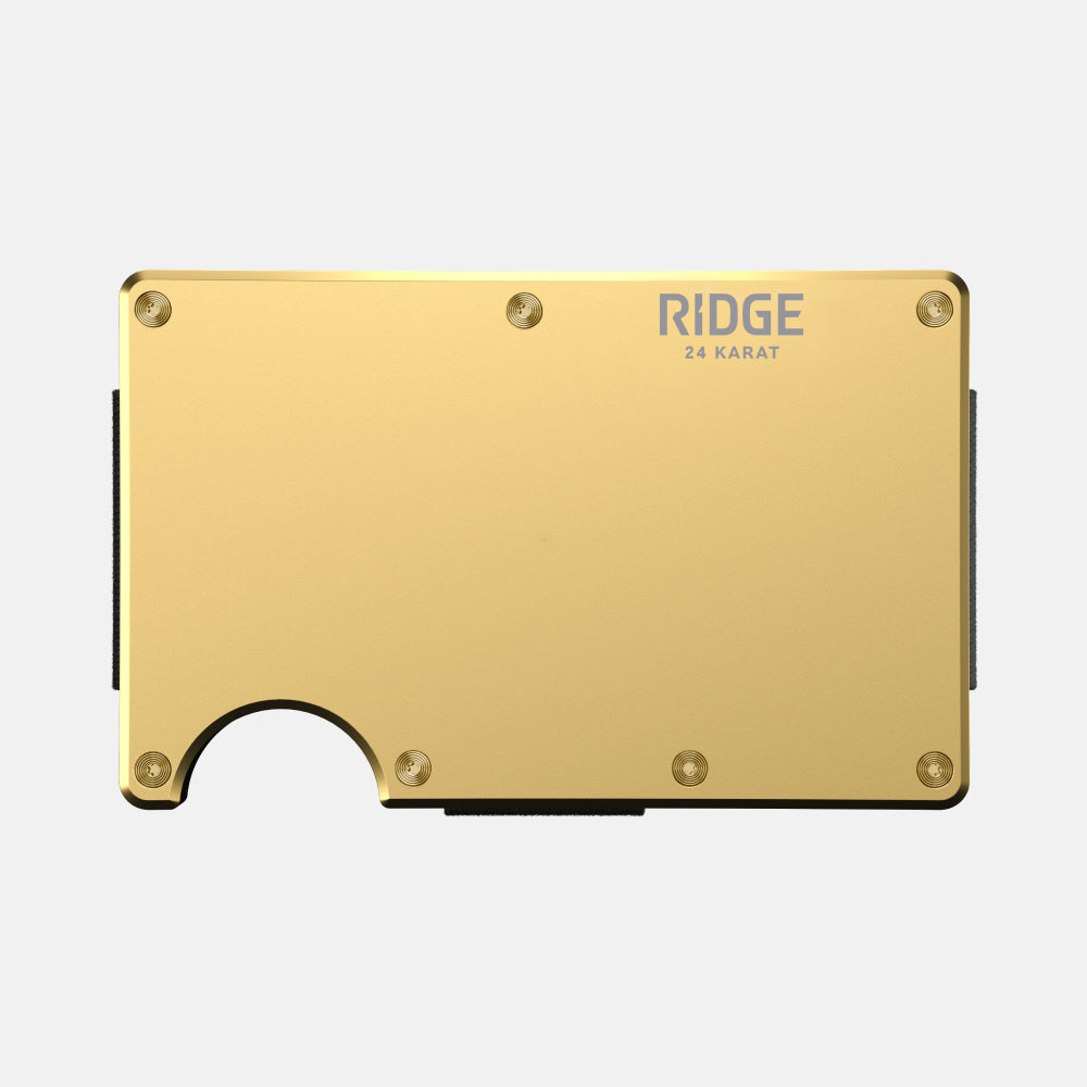 Personalized RIDGE Wallet - 24K Gold — Cash Strap & Money Clip