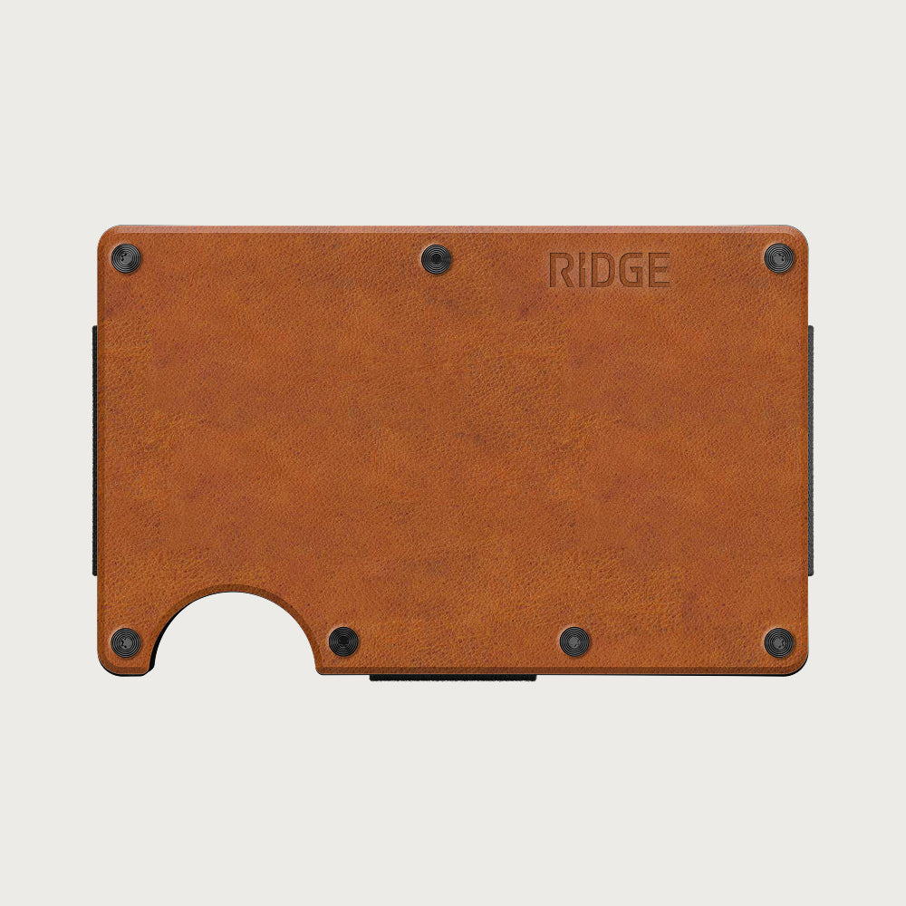 Personalized RIDGE Wallet - Tobacco Brown Leather — Cash Strap